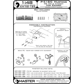 Plastikový model Master 1/48 P-51B Mustang armament&gunsight (EDU)