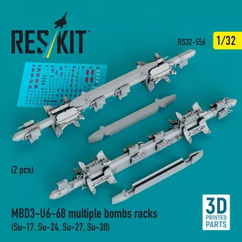 Plastikový model Reskit 1/32 MBD3-U6-68 multiple bombs racks (2 pcs.)