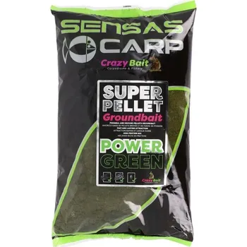 Návnadová surovina SENSAS Krmítková Směs Super Pellet Groundbait 1 kg - česnek (zelemá, neutrální)
