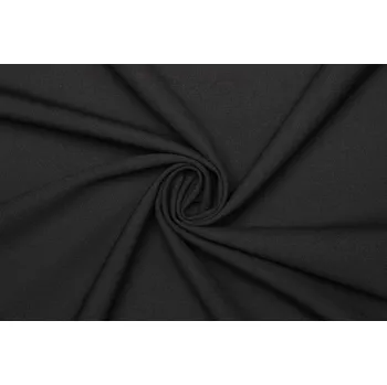 Kostýmová směsová panenská vlna elastická - Černá