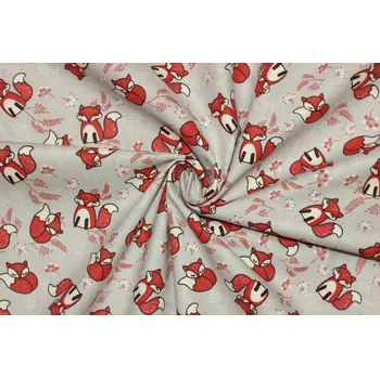 Bavlněné plátno - Dětský vzor lišky