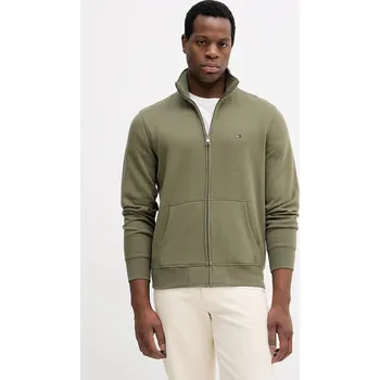 Pánská mikina Mikina Tommy Hilfiger pánská, zelená barva, hladká, MW0MW41759 91X, vel. L