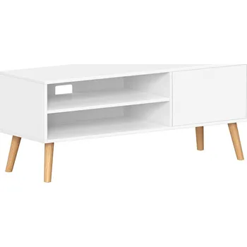 Televizní stolek VASAGLE Nízká TV skříňka, 120x40x49cm, bílá Televizní stojan