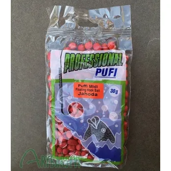 Návnadová surovina PROFESSIONAL Puffi Midi Floating Hook Bait 30 g - Jahoda