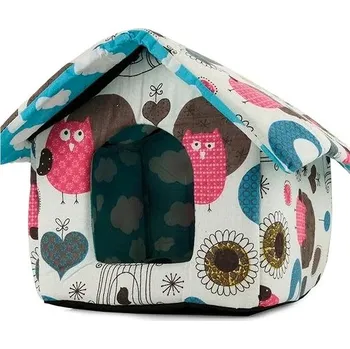 Pelíšek pro psa Verk 19004 Domeček pro psa, kočku 33×29×33 cm sovy