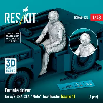 Plastikový model Reskit 1/48 Female driver for A/S-32A-31A Tow Tractor