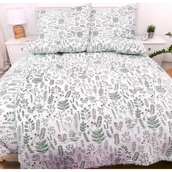 Povlak na dekorativní polštářek Krepový povlak na polštář - Herbář Zelený Zapínání: knoflík, Velikost polštáře: 40x40