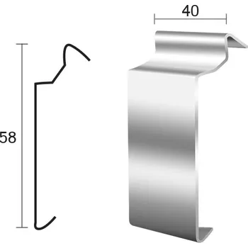 Stavební profil Spojka k balkonové liště PŘÍMÁ - hnědá (Balkonová spojka PŘÍMÁ – slouží na překrytí dvou častí profilu, dilatační mezera mezi konci profilu by neměla být menší jak 2 mm.)