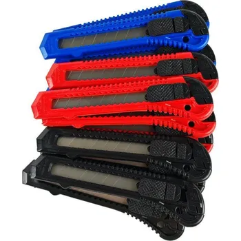 Pracovní nůž Nůž odlamovací s posuvným tlačítkem, SET dóza 12 ks, 18 mm, ENPRO