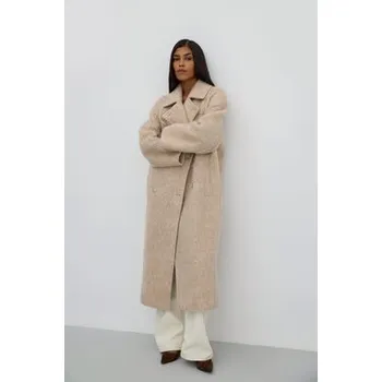 Dámský kabát Estro Kabát ER00115601 Béžová Loose Fit XS