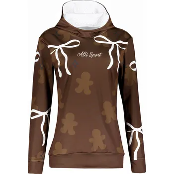 Dámská mikina Dámská vánoční mikina premium ALTISPORT VOJ/ALWVN10MI01 HNĚDÁ XXL