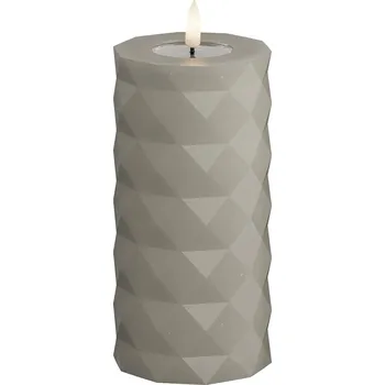 Svíčka LED svíčka Deluxe Homeart Square Bloklys 7,5 x 15 cm RF.S.0006 šedá 90X