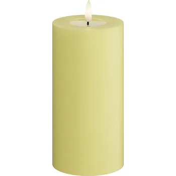Svíčka LED svíčka Deluxe Homeart Lys Gul Bloklys 7,5 x 15 cm žlutá barva RF.0124 10X