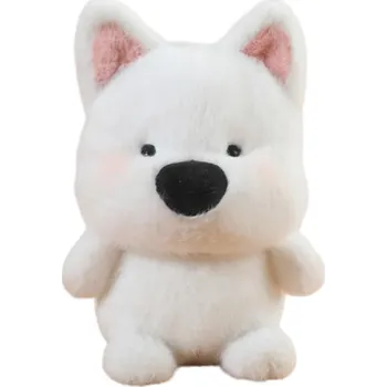 plyšák Plyšový bílý pejsek 16 cm Hebká plyšová hračka z měkkého materiálu s výplní z PP bavlny Roztomilý mazlíček Dekorace a dárek pro děti i dospělé