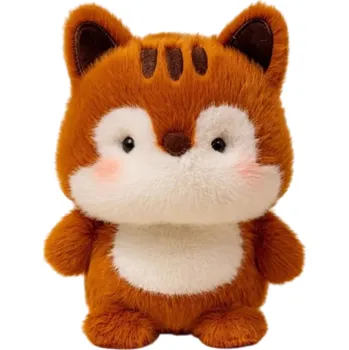 plyšák Plyšová veverka 16 cm Měkká plyšová hračka s výplní z PP bavlny Roztomilý lesní zvířátko Mazlíček pro děti Dekorace Dárek z hebkého plyše