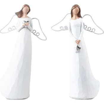 Vánoční dekorace Andílek bílo-stříbrný, 20 cm – dekorace mix motivů