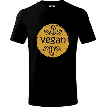 Chlapecké tričko Vegan hnědá kruh - Tričko dětské bavlněné - 146 cm/10 let ( Černá )