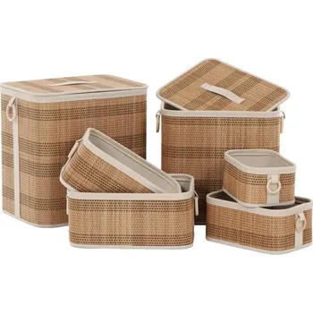 Koš na prádlo Koš regálový a prádelní bambus 6 ks přírodní DT3013 NAT