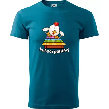 Kuřecí paličky - Klasické pánské triko vyšší gramáže - S ( Petrolejová )