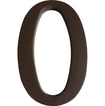 Domovní číslo Číslo "0", 180 mm, plastová hnědá