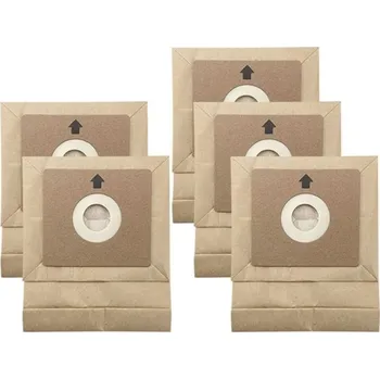 Hubice k vysavači Univerzální papírové sáčky do vysavače 5 ks 11×5 cm Béžové Sběrné sáčky na prach Plastový kroužek Odolný materiál Papír + Plast Náhradní příslušenství