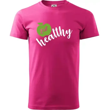 Pánská móda Eat Healthy - Klasické pánské triko vyšší gramáže - XL ( Purpurová )