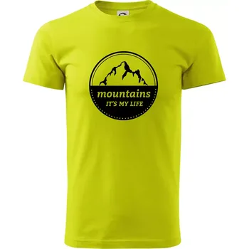 Mountains it's my life - Klasické pánské triko vyšší gramáže - XS ( Limetková )