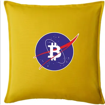 Polštář Bitcoin jiný vesmír - Polštář 50x50 - 50x50 - Pouze potah ( Žlutá )
