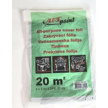 Fólie zakrývací LDPE, 20 µm, 4 x 5 m, neprůsvitná