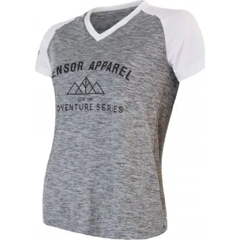 cyklistický dres dres krátký dámský SENSOR CHARGER šedo/bílý