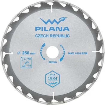 Pilový kotouč Kotouč pilový na dřevo TCT 250 x 2,4 x 30 mm, 24 zubů, PILANA