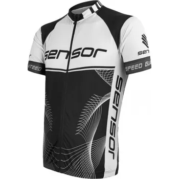 cyklistický dres dres krátký pánský SENSOR TEAM UP černo/bilý