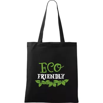 Nákupní taška Eco friendly - lístečky - Taška bavlněná - 42 x 38 cm ( Černá )