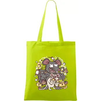 Myší restaurant - Taška bavlněná - 42 x 38 cm ( Limetková )