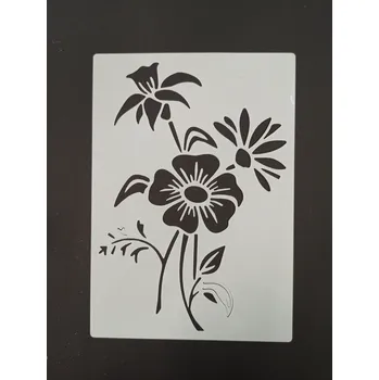 Šablona plastová pro kreativní tvoření - 15 x 21 - květina č.7