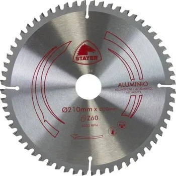 Pilový kotouč Kotouč pilový na hliník, Ø 210 x 2,5 x 30 mm, Z-60, STAYER