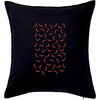 Polštář Chili potisk - Polštář 50x50 - 50x50 - Pouze potah ( Černá )