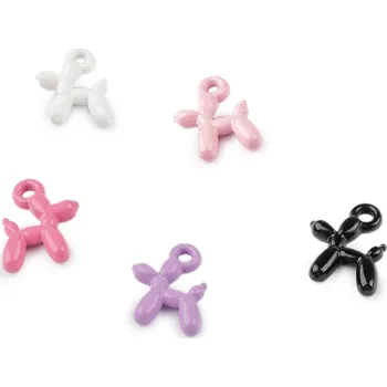 Přívěsek Kovový přívěsek mini pejsek 8x10 mm, Balení 5 ks, Varianta 5 černá