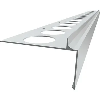 Stavební profil Balkonová lišta PŘÍMÁ, šedý RAL 7035, délka 2500 mm (Balkonový profil s okapničkou přesahu 45 mm | čelní výška 10 mm | délka 2500 mm | tloušťka 1,3 mm | šedý RAL 7035)