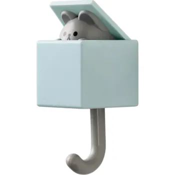 Věšák Samolepicí háček s víčkem a roztomilým zvířátkem Dekorativní věšák na ručníky klíče oblečení nebo doplňky zelená