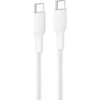 Datový kabel Belkin BOOST CHARGE™ PRO USB-C/USB-C kabel 240W, 1m, bílý - odolný CAB025HQ1MWH