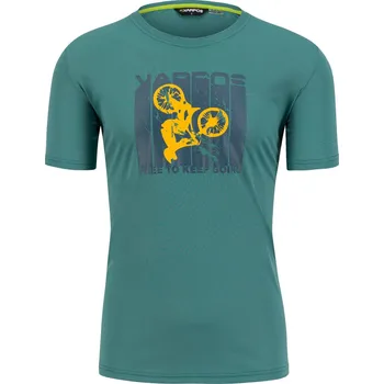 cyklistický dres KARPOS Cyklistické triko s krátkým rukávem - VAL FEDERIA - zelená/žlutá M