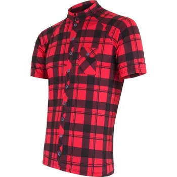 cyklistický dres dres krátký pánský SENSOR SQUARE červený