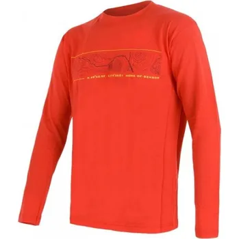 Pánské termoprádlo triko dlouhé pánské SENSOR MERINO ACTIVE PT GPS červené