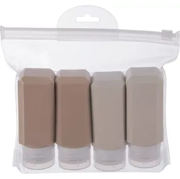 Silikonové cestovní lahvičky na kosmetiku v pouzdře, sada 5 ks