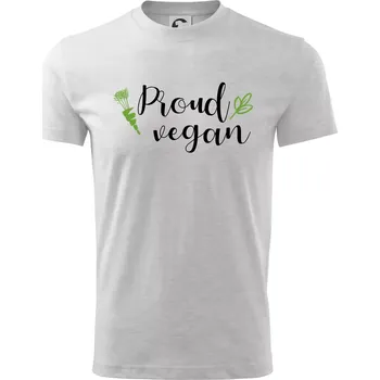 Chlapecké tričko Proud vegan - Tričko dětské bavlněné - 134 cm/8 let ( Světlešedý Melír )