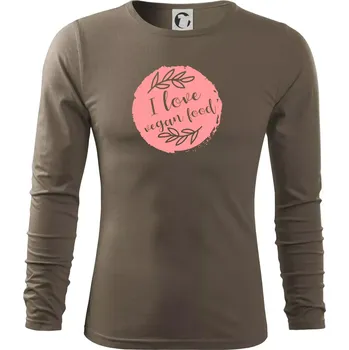Pánské tričko I love vegan food - Triko s dlouhým rukávem FIT-T long sleeve - S ( Army )