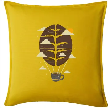 Polštář Balón s kávou - Polštář 50x50 - 50x50 - Pouze potah ( Žlutá )