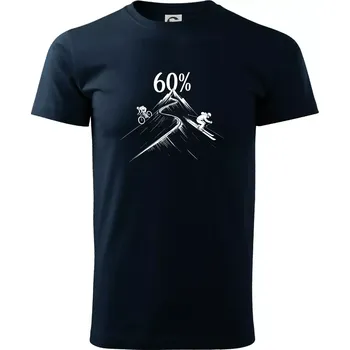 Pánské tričko Narozeniny cyklista a lyžař 60 - Triko extra velké (5-8XL) - 6XL ( Námořní modrá (velmi tmavá - téměř černá) )
