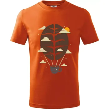 Balón s kávou - Tričko dětské bavlněné - 98 cm / 2 roky ( Oranžová )